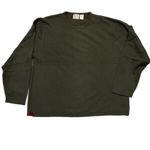 CRB Khakis Long Sleeve Merino Wool Blend Sweater Khaki Made in Hong Kong Xl